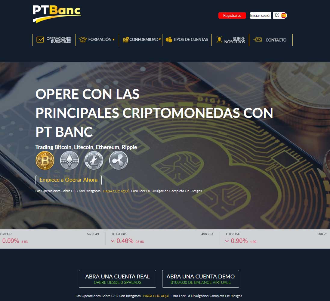 Página web de PtBanc